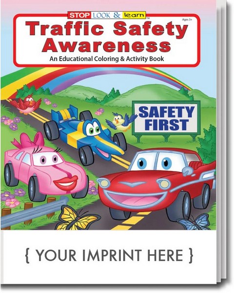 SC0269 Traffic Safety Awareness Coloring and Activity BOOK With Custom